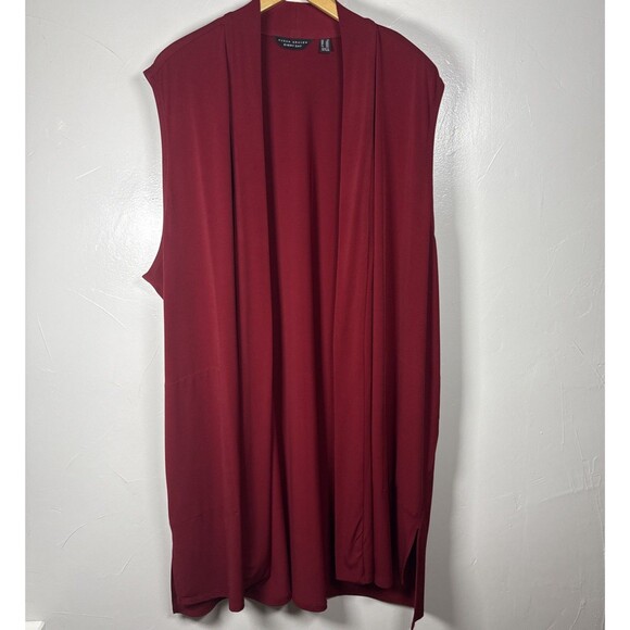 Susan Graver Jackets & Blazers - Susan Graver Everyday Long Line Vest Size 2X Burgundy
